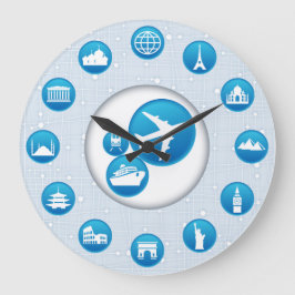 Reloj Redondo Grande Agencia de viajes Bubble Blue Bubble Design Wall C