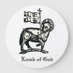 Reloj Redondo Grande Agnus Dei El Cordero Pascual de Dios Arte Fino
