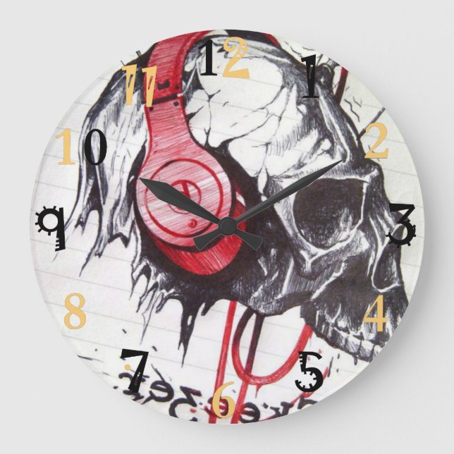 Reloj Redondo Grande Agradable estreno de Halloween (Anverso)