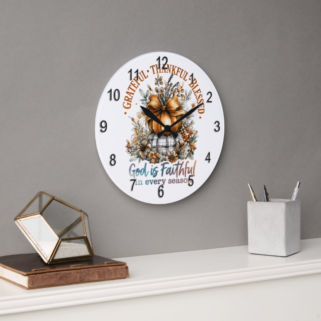 Reloj Redondo Grande Agradecido Agradecimiento (Oficina)