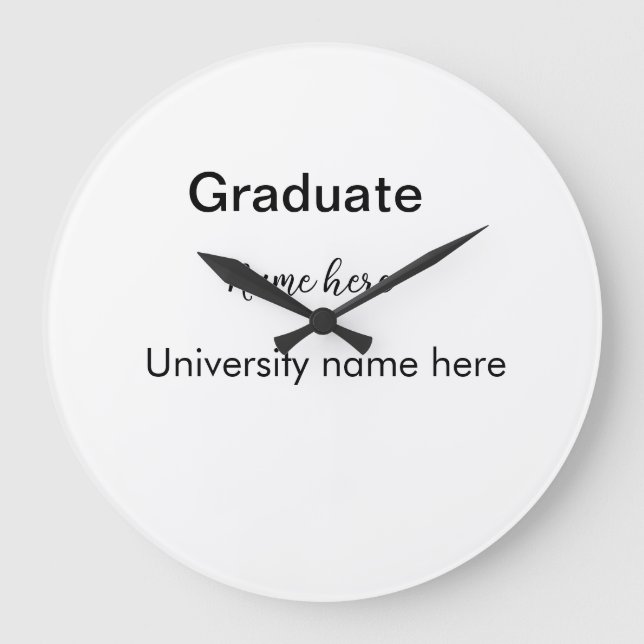 Reloj Redondo Grande agregar texto simple graduado agregar nombre escol (Anverso)