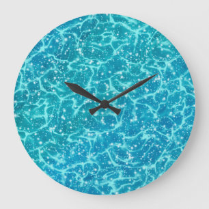 Reloj Redondo Grande Agua azul de mar con manchas