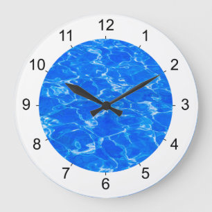 Reloj Redondo Grande Agua azul dulce