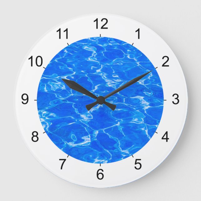 Reloj Redondo Grande Agua azul dulce (Anverso)