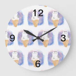 Reloj Redondo Grande agua de gato helado
