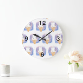 Reloj Redondo Grande agua de gato helado