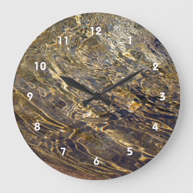 Reloj Redondo Grande Agua de la fuente dorada 2 (Anverso)