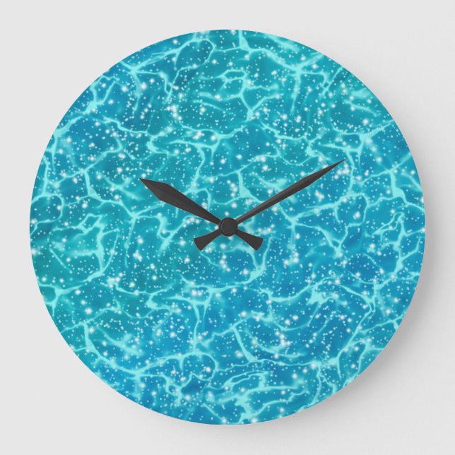 Reloj Redondo Grande Agua de mar azul con paracaídas (Anverso)