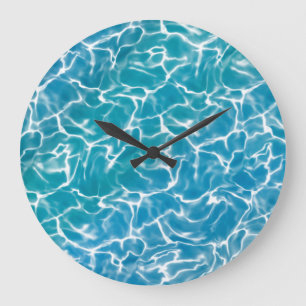 Reloj Redondo Grande Agua del Mar Azul