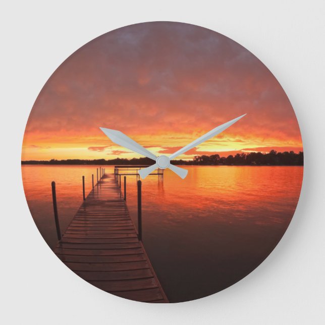 Reloj Redondo Grande Agua | Lago Minnetonka, Minnesota (Anverso)