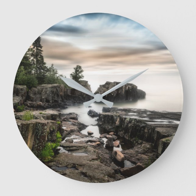 Reloj Redondo Grande Agua | Lago Superior Gran Marais, Minnesota (Anverso)