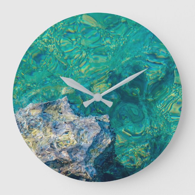 Reloj Redondo Grande Agua turquesa (Anverso)
