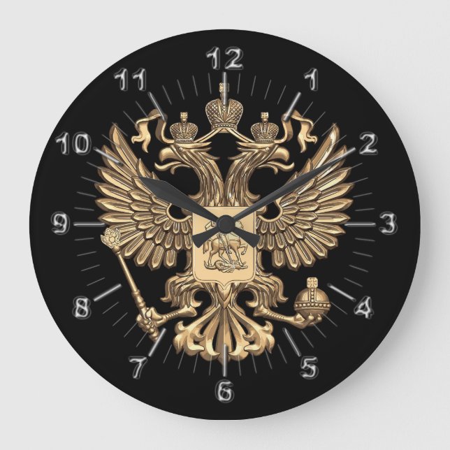 Reloj Redondo Grande Aguila doble de Rusia (Anverso)