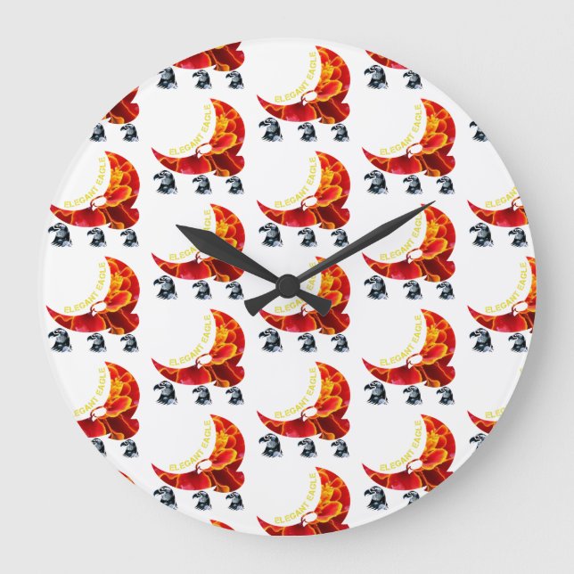 Reloj Redondo Grande águila elegante (Anverso)