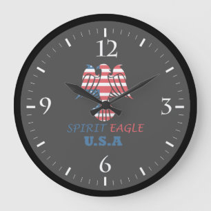 Reloj Redondo Grande águila espiritual bandera de EE. UU.