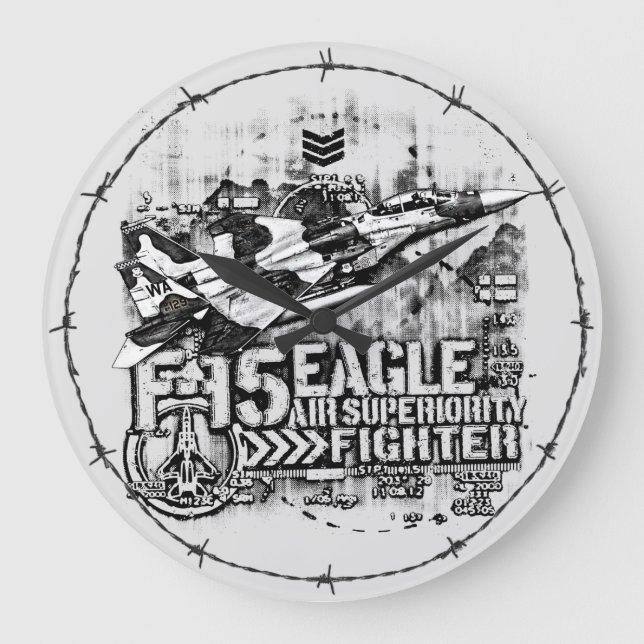 Reloj Redondo Grande Águila F-15 (Anverso)