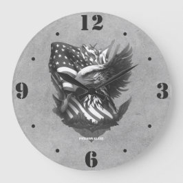 Reloj Redondo Grande Águila Patriótica Apreciación Veteranos Militares