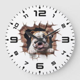 Reloj Redondo Grande Agujero rajado de Bulldog 3D