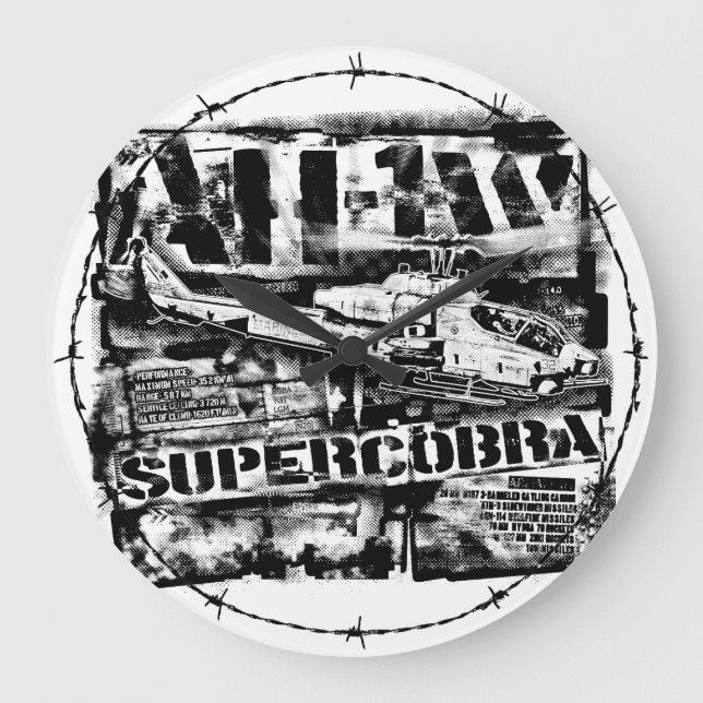 Reloj Redondo Grande AH-1 SuperCobra Large Clock Acrylic Wall Clock (Anverso)