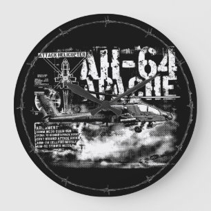 Reloj Redondo Grande AH-64 Apache Round (Large) Wall Clock
