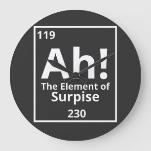 Reloj Redondo Grande ah the element of surprise funny periodic table