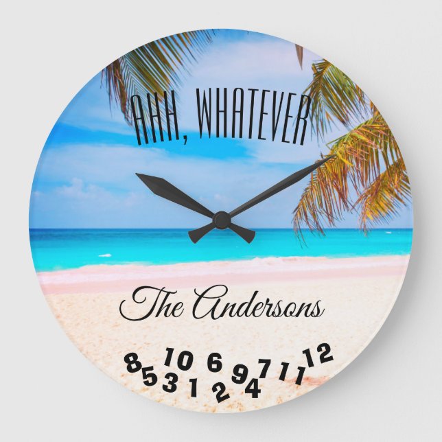 Reloj Redondo Grande Ahh, el nombre de la familia y la vida en la playa (Anverso)