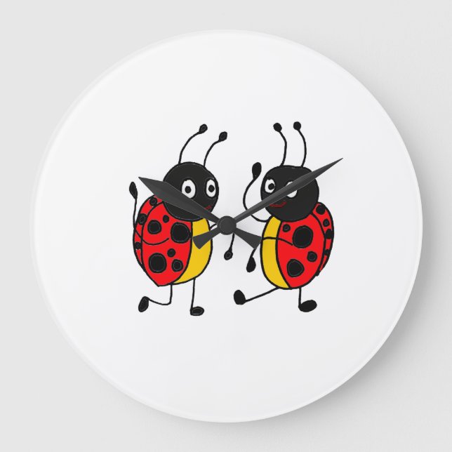Reloj Redondo Grande AI-Dancing Ladybugs Wall Clock (Anverso)