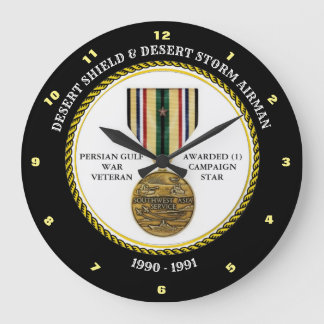 RELOJ REDONDO GRANDE AIRMAN 1 ESTRELLA / ESCUDO DESERTO Y TORMENTA