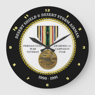 RELOJ REDONDO GRANDE AIRMAN 1 ESTRELLA / ESCUDO DESIERTO Y TORMENTA