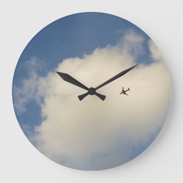 Reloj Redondo Grande Airplane in the Sky Wall Clock (Anverso)