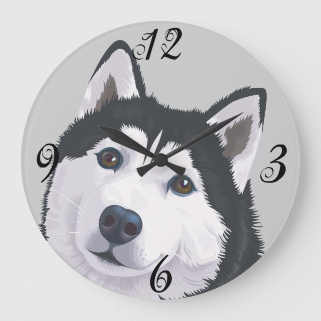 Reloj Redondo Grande Akita  Wall Clock (Anverso)
