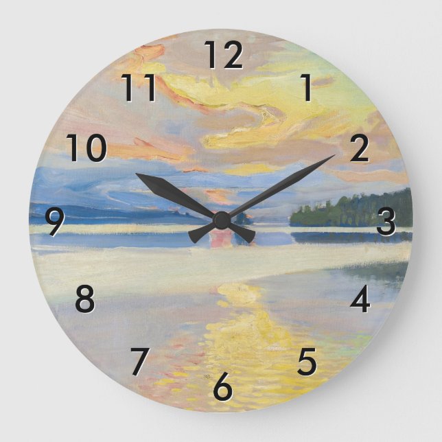 Reloj Redondo Grande Akseli Gallen-Kallela - Atardecer sobre el lago Ru (Anverso)