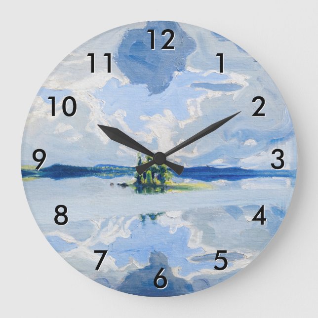 Reloj Redondo Grande Akseli Gallen-Kallela - Nubes sobre un lago (Anverso)
