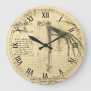 Reloj Redondo Grande Ala de Leonardo da Vinci en el boceto de la máquin