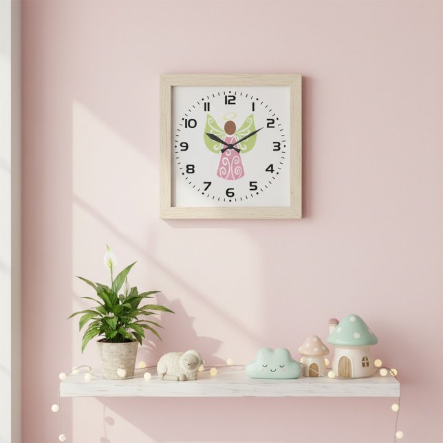 Reloj Redondo Grande Alas De Swirl Verde Ángel Rosa Decorativas Espirit (Subido por el creador)