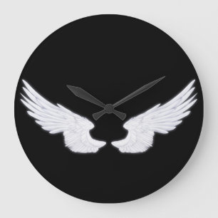 Reloj Redondo Grande Alas del Ángel Blanco Caído
