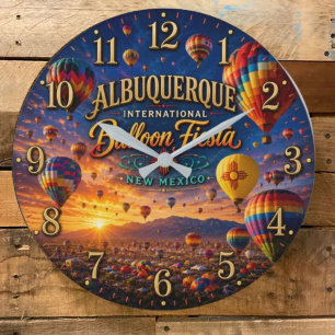 Reloj Redondo Grande Albuquerque International Balloon Fiesta Festival 