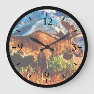Reloj Redondo Grande Alce macho vintage de Alaska EE. UU.