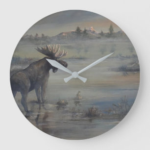 Reloj Redondo Grande Alce majestuoso