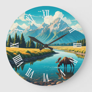 Reloj Redondo Grande Alces en el Parque Nacional Grand Teton