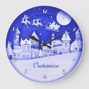Reloj Redondo Grande Aldea Santa Winter Personalizada