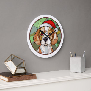 Reloj Redondo Grande Alegre canino encantador: Navidades con temática b