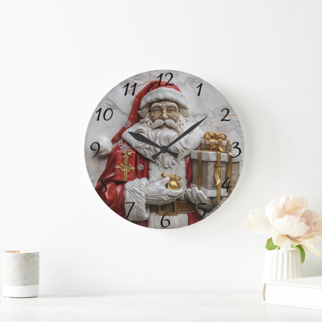Reloj Redondo Grande Alegre Santa con regalos (Hogar)