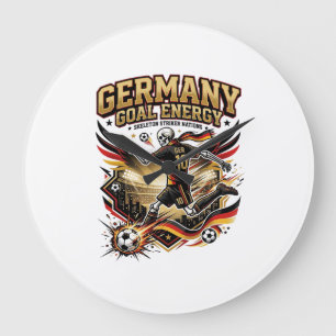Reloj Redondo Grande Alemania Gol Energía Esqueleto Delantero Naciones 