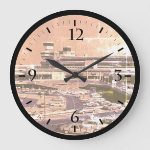 Reloj Redondo Grande Alemania Vintage Berlín El Aeropuerto de Tegel Clo