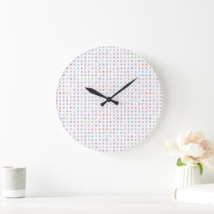 Reloj Redondo Grande Alfabeto de niño dulce ABCs Colores cálidos ricos