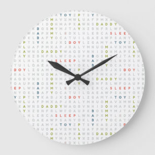 Reloj Redondo Grande Alfabeto de niño dulce ABCs Colores modernos