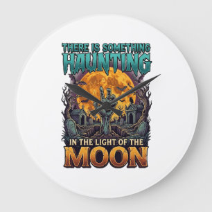 Reloj Redondo Grande Algo que asusta a la luna Halloween Zombie Mano Tu
