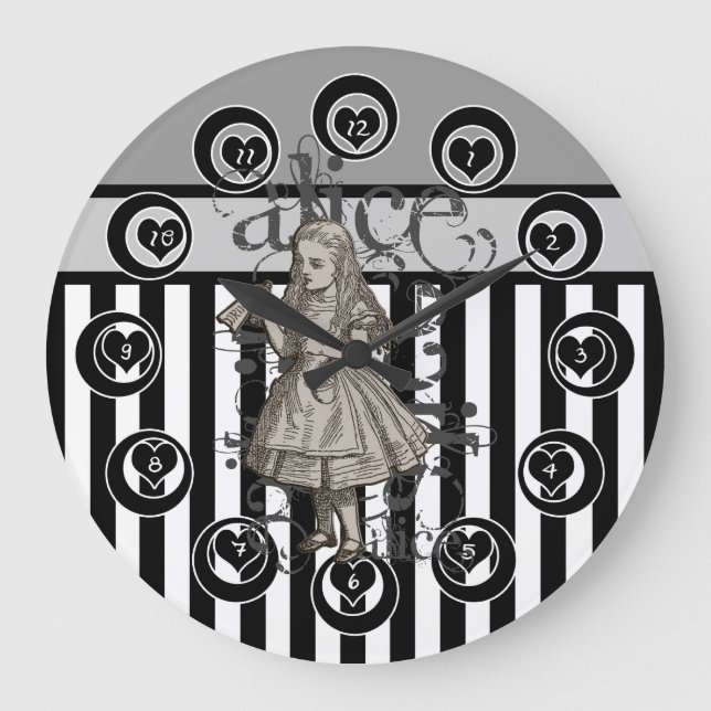 Reloj Redondo Grande Alice In Wonderland (Anverso)