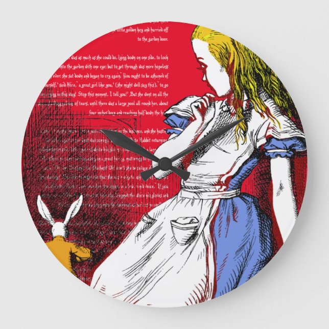 Reloj Redondo Grande Alice in Wonderland (Anverso)